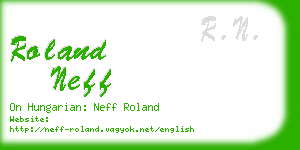 roland neff business card